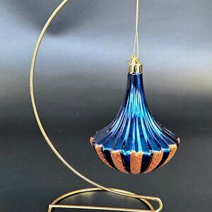 Vintage Plastic Blue Glitter Ornament – Beautiful Shape